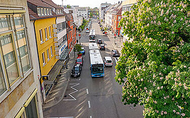 Luftaufnahme von der Neu-Ulmer Ludwigstraße